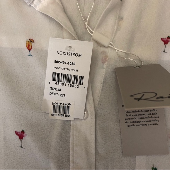 NWT Rails Whitney Ivory Cocktail Hour Print Size M - Picture 5 of 8